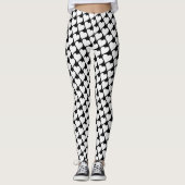 Zwart-wit harten patroon leggings (Voorkant)