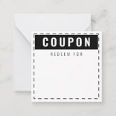 Zwart-wit harten Patroon Modern Blank Coupons Notitiekaartje (Voorkant)