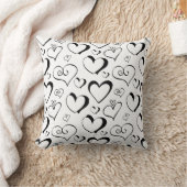 Zwart-wit hartjes babykamer kussen (Deken)