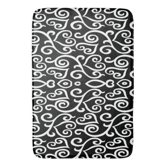 Zwart-wit hartpatroon badmat (Voorkant Verticaal)