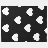 Zwart-wit hartpatroon fleece deken (Voorkant (Horizontaal))