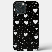 Zwart-wit hartpatroon iPhone Case (Achterkant)