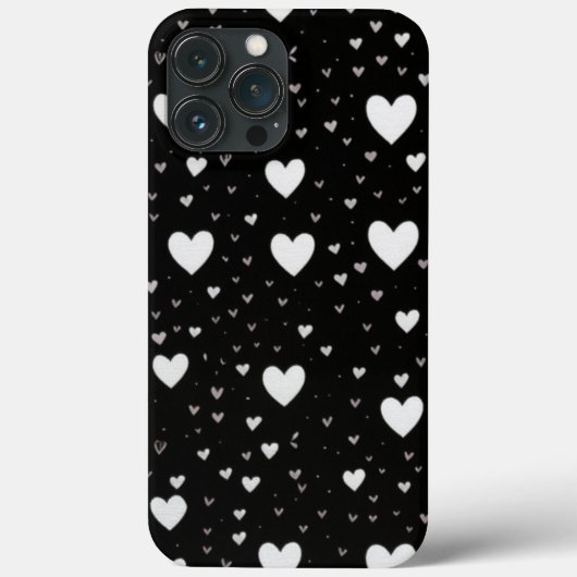 Zwart-wit hartpatroon iPhone Case (Achterkant)
