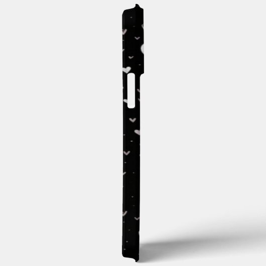 Zwart-wit hartpatroon iPhone Case (Achterkant / Rechts)