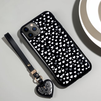 Zwart-wit hartpatroon iPhone Case 13 Pro Max Hoesje