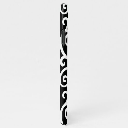 Zwart-wit hartpatroon iPhone hoesje (Rechterkant)