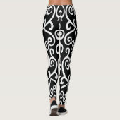 Zwart-wit hartpatroon leggings (Achterkant)
