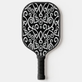 Zwart-wit hartpatroon pickleball paddle (Voorkant)