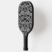 Zwart-wit hartpatroon pickleball paddle (Links)