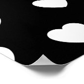 Zwart-wit hartpatroon poster (Hoek)