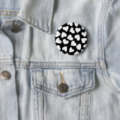 Zwart-wit hartpatroon ronde button 5,7 cm (In situ)
