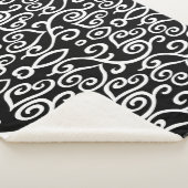 Zwart-wit hartpatroon sherpa deken (3/4)