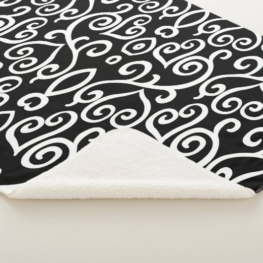 Zwart-wit hartpatroon sherpa deken (3/4)