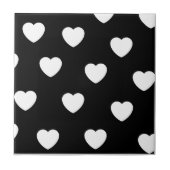 Zwart-wit hartpatroon tegeltje (Voorkant)