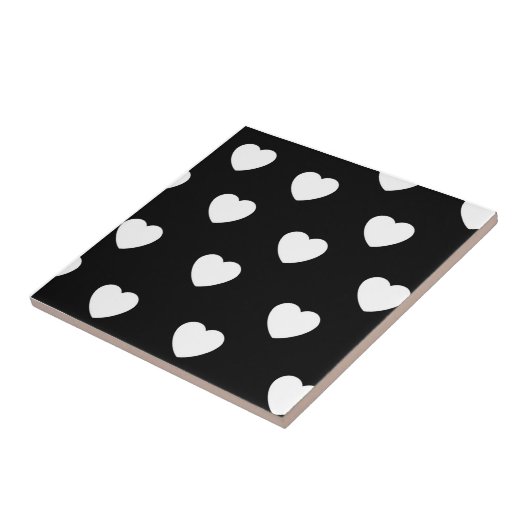 Zwart-wit hartpatroon tegeltje (Zijkant)