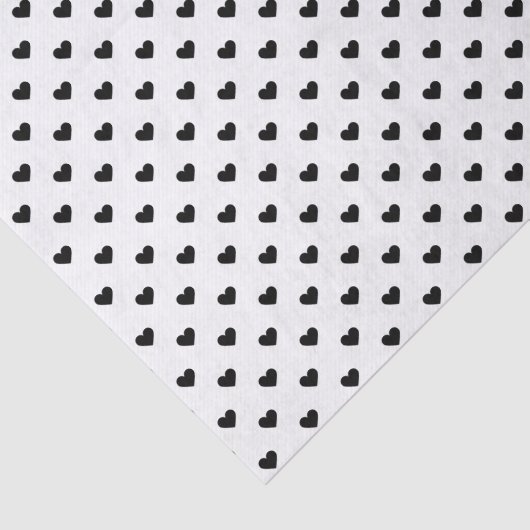 Zwart-wit hartpatroon tissuepapier (Detail)