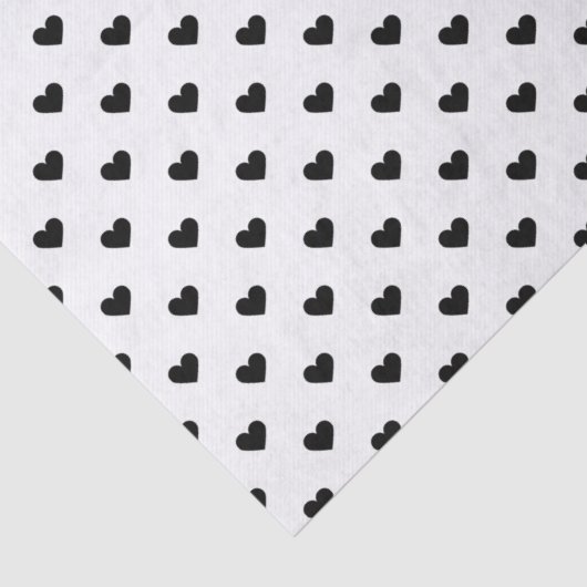 Zwart-wit hartpatroon tissuepapier (Detail)