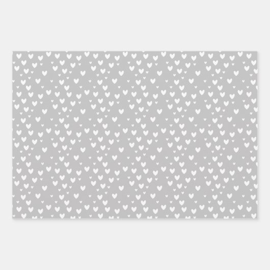 Zwart-wit hartpatroon Valentijnsdag Inpakpapier Vel (Voorkant 2)
