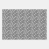 Zwart-wit hartpatroon Valentijnsdag Inpakpapier Vel (Voorkant)