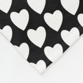 Zwart-wit hartpatroon Vriendschap Fleece Deken (Hoek)