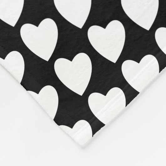 Zwart-wit hartpatroon Vriendschap Fleece Deken (Hoek)