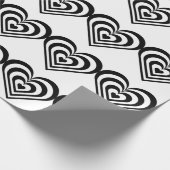 Zwart & Wit Hartprint Inpakpapier (Hoek)