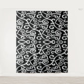 Zwart-wit hartprint wandkleed (Voorkant)