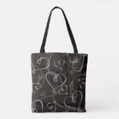 Zwart-wit hartritme tote bag (Achterkant)