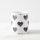 Zwart-wit hartschetspatroon Mok (Center)
