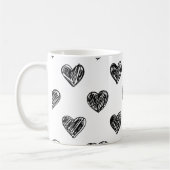 Zwart-wit hartschetspatroon Mok (Links)
