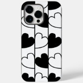 Zwart-wit hartstrepen patroon Case-Mate iPhone case (Achterkant)