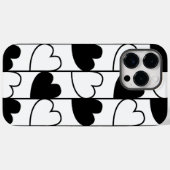 Zwart-wit hartstrepen patroon Case-Mate iPhone case (Achterkant (horizontaal))