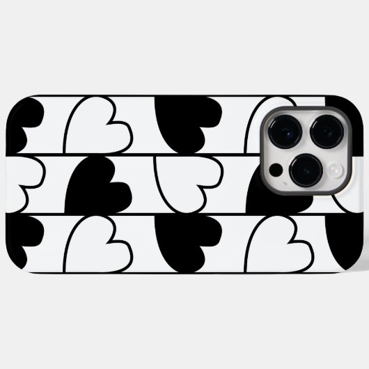 Zwart-wit hartstrepen patroon Case-Mate iPhone case (Achterkant (horizontaal))