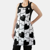 Zwart-wit hartstrepen patroon schort (Insitu)