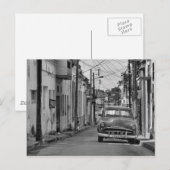 Zwart Wit Havana Street oldtimer Auto Cuba Reizen Briefkaart (Voorkant / Achterkant)