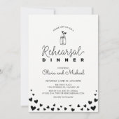 Zwart-wit | Hearts rehearings binnenuitnodiging Kaart (Voorkant)