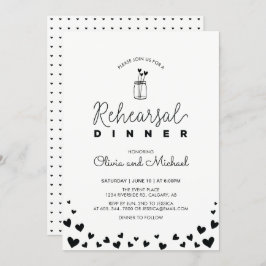 Zwart-wit | Hearts rehearings binnenuitnodiging Kaart