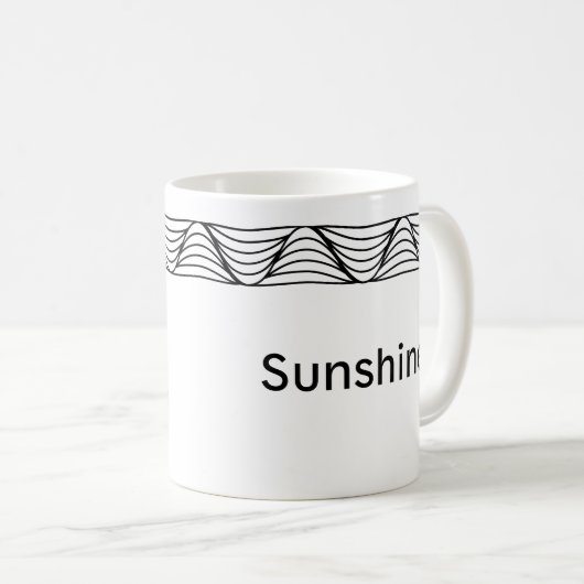 Zwart & Wit Heat Wave Border Gepersonaliseerde Mok (Voorkant rechts)