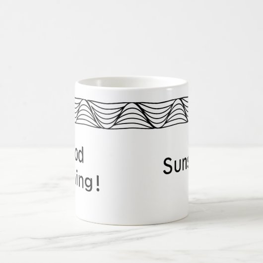 Zwart & Wit Heat Wave Border Gepersonaliseerde Mok (Center)