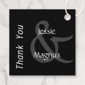 Zwart-wit hedendaags bedankjes labels (Achterkant)