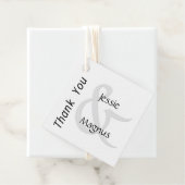 Zwart-wit hedendaags bedankjes labels (In situ)