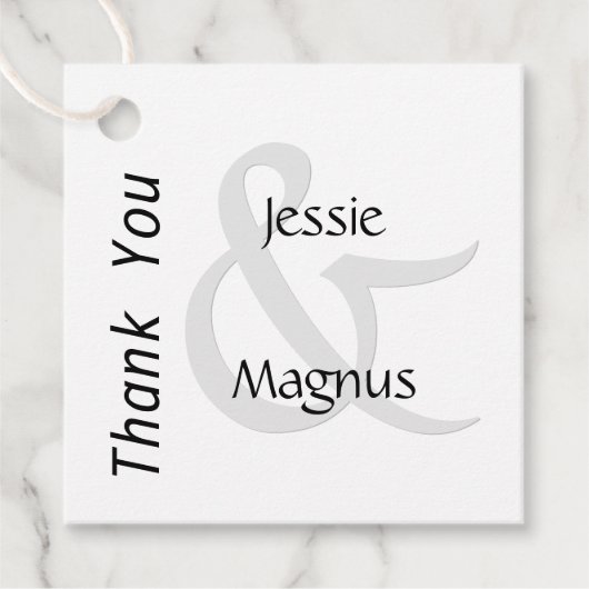 Zwart-wit hedendaags bedankjes labels (Voorkant)