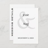 Zwart-wit hedendaags informatiekaartje (Voorkant / Achterkant)