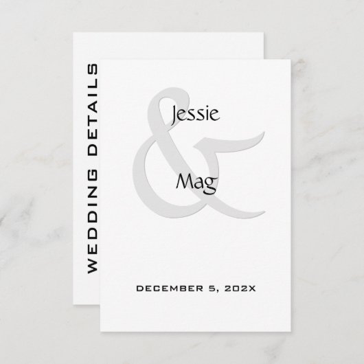 Zwart-wit hedendaags informatiekaartje (Voorkant / Achterkant)