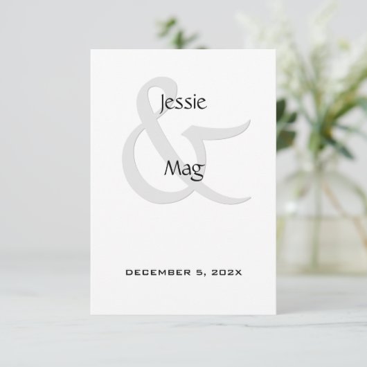 Zwart-wit hedendaags informatiekaartje (Staand voorkant)