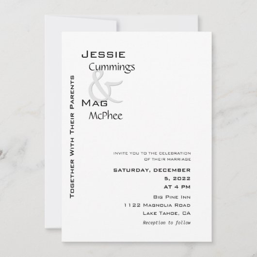 Zwart-wit hedendaags kaart (Voorkant)