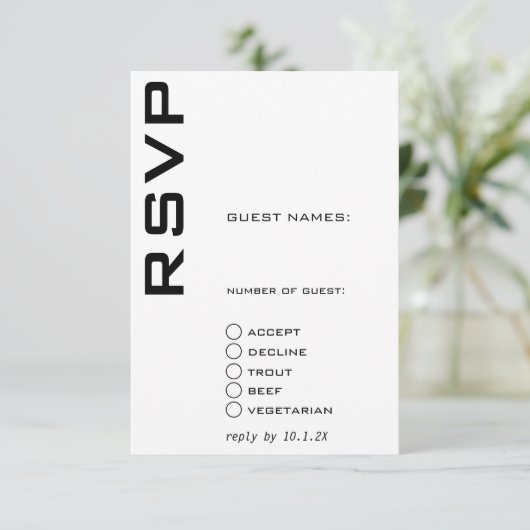 Zwart-wit hedendaags kaart (Staand voorkant)