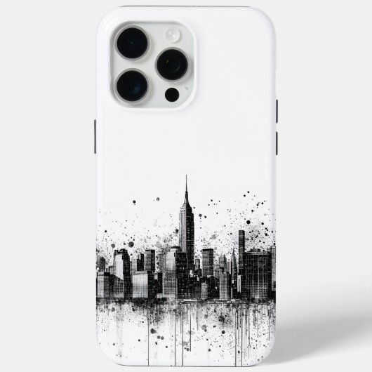 Zwart-wit Hedendaagse City Skyline Case-Mate iPhone Case (Achterkant)