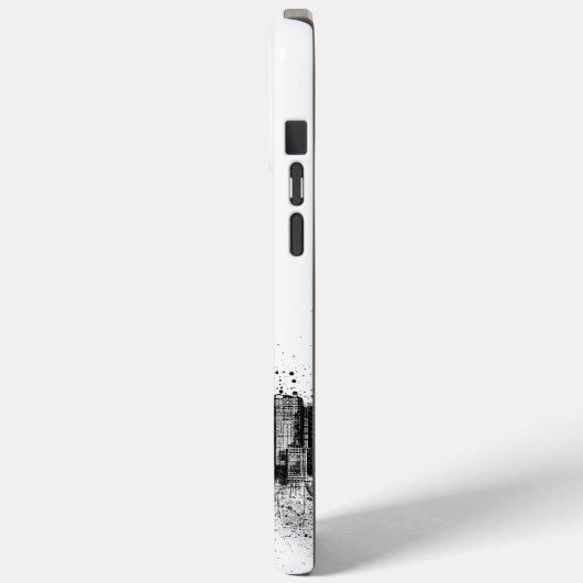 Zwart-wit Hedendaagse City Skyline Case-Mate iPhone Case (Achterkant / Links)