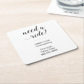 Zwart Wit Heeft een rit bruiloft vervoer nodig Kartonnen Onderzetters (Schuin)